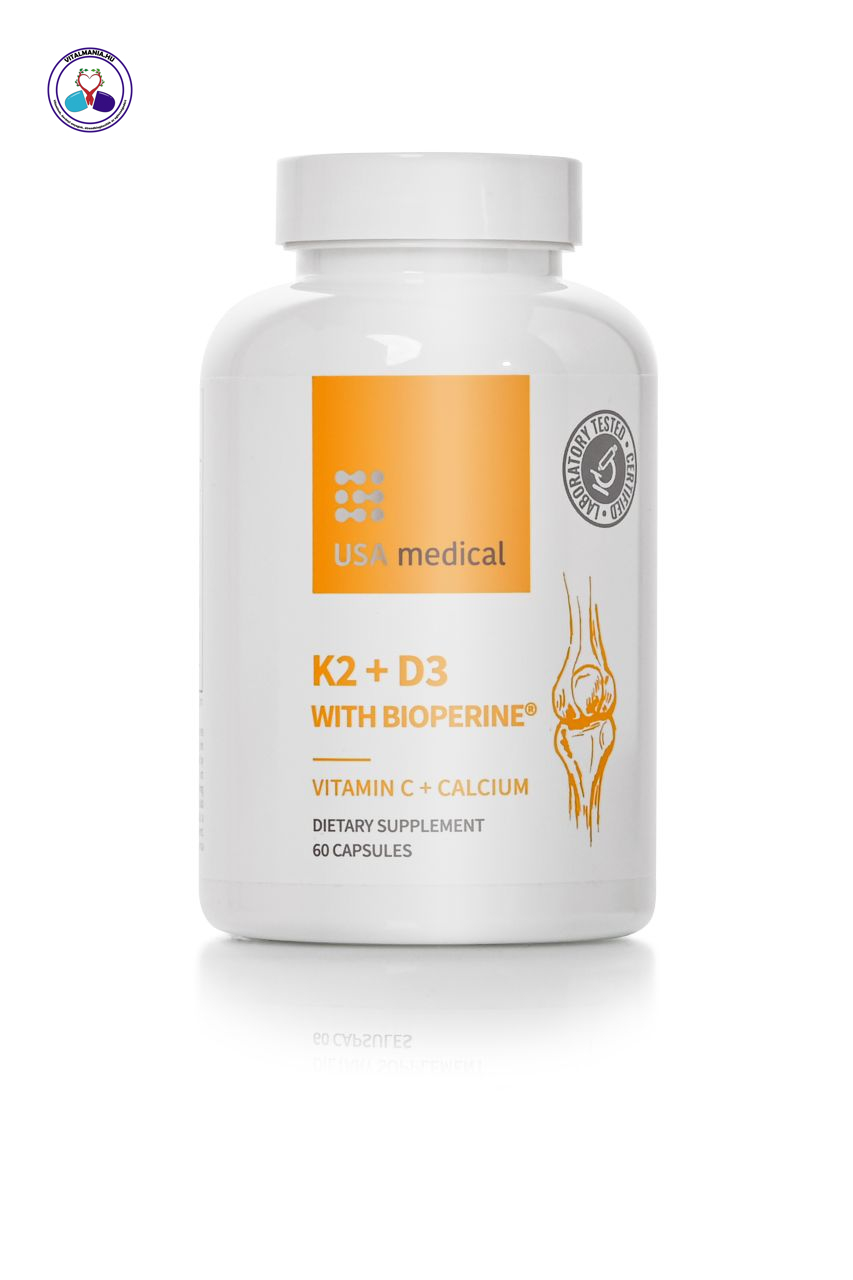K2+D3 kapszula C-vitaminnal és Bioperine® feketebors kivonattal 60db