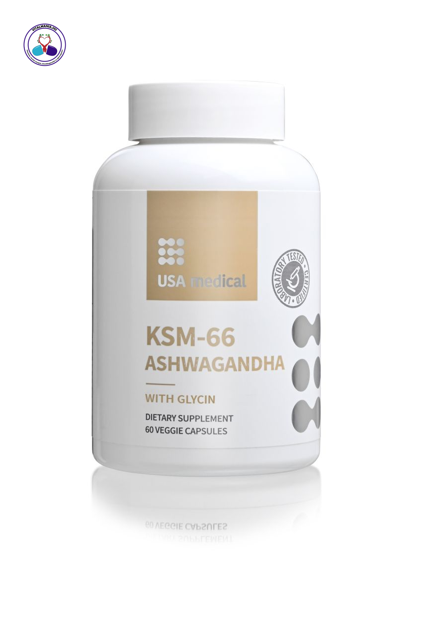 Ashwagandha kapszula 350mg glicinnel KSM-66 ASHWAGANDHA® 60db