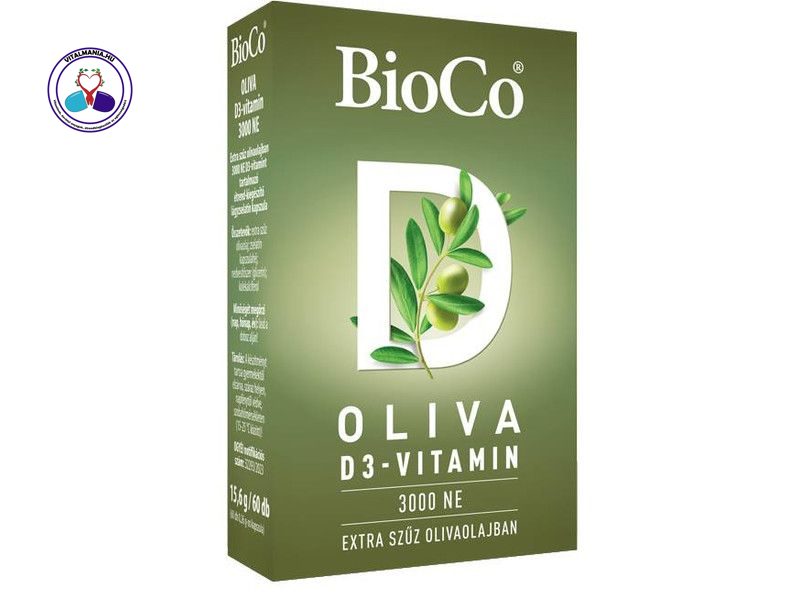 BioCo Oliva D3-vitamin 3000NE Lágyzselatin kapszula 60db