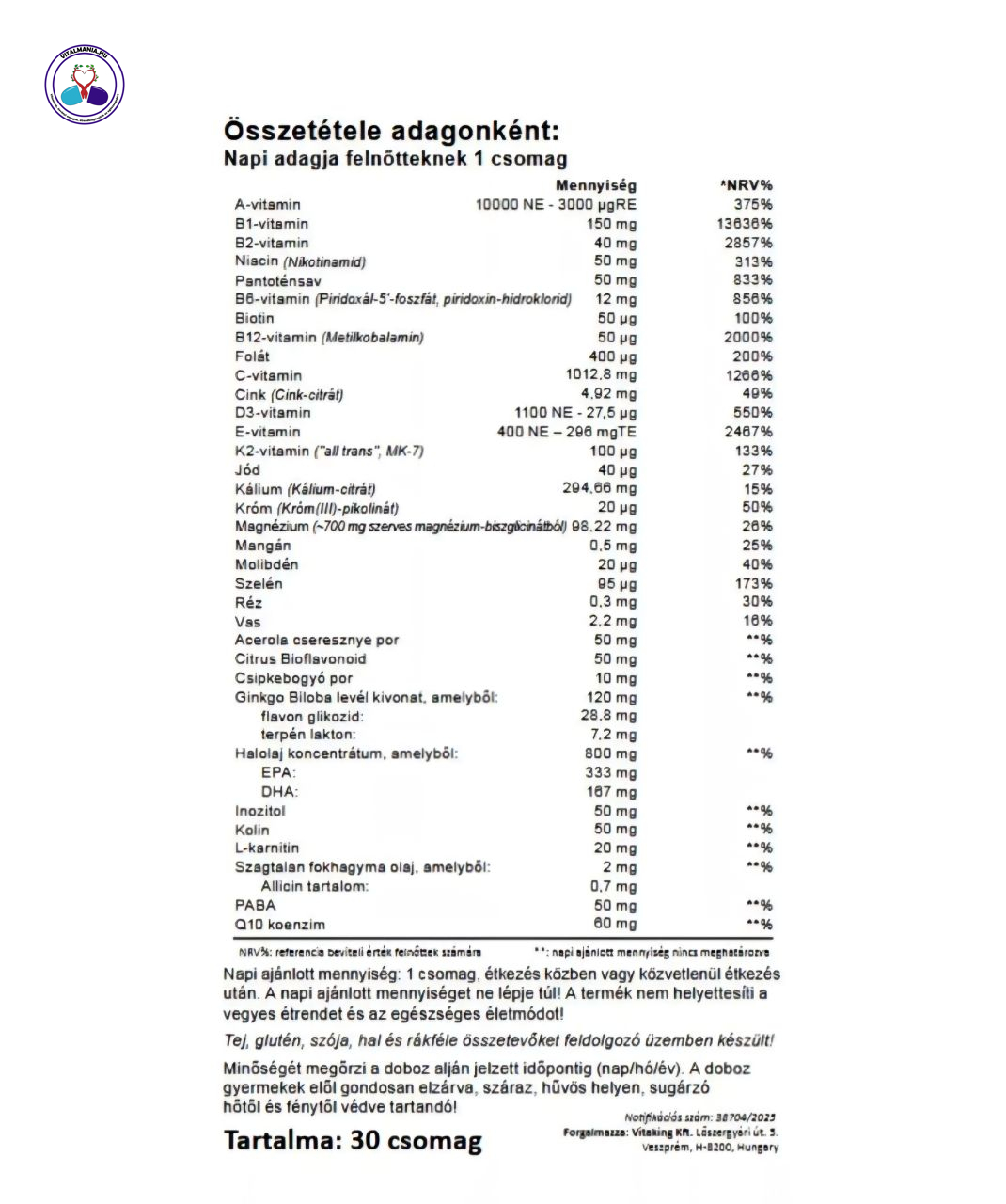 365 Multivitamin Szenior–50 év felettieknek 365 Multivitamin Szenior–50 év felettieknek