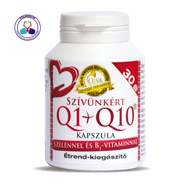 Q1+Q10 Szívünkért kapszula szelénnel és B1 vitaminnal 30 db Q1+Q10 Szívünkért kapszula szelénnel és B1 vitaminnal 30 db