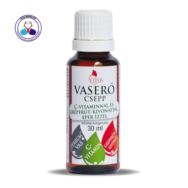 Vaserő csepp C-vitaminnal eper íz 30 ml Vaserő csepp C-vitaminnal eper íz 30 ml