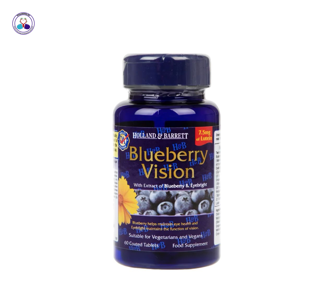 Holland & Barrett Fekete áfonya + Lutein – Szem egészsége (60 db)