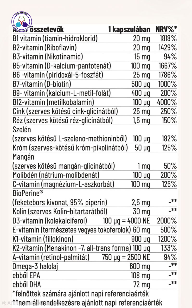 Nordvital – Multivitamin (30 kemény + 30 lágy kapszula)