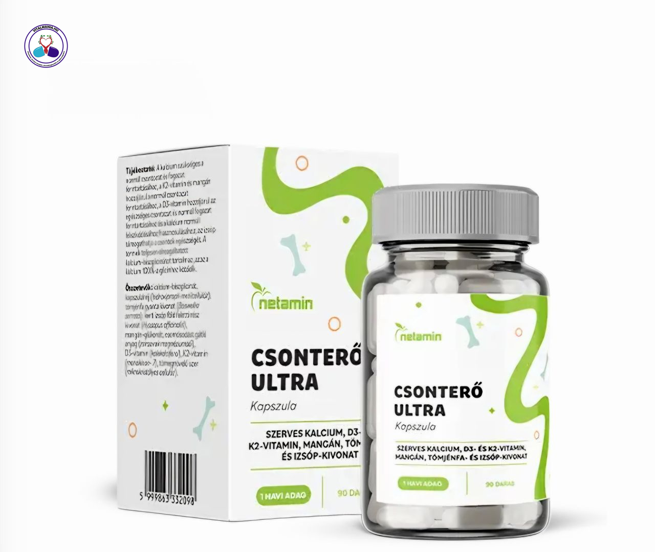 Netamin Csonterő Ultra – komplex csonttámogató formula (90 tabletta)