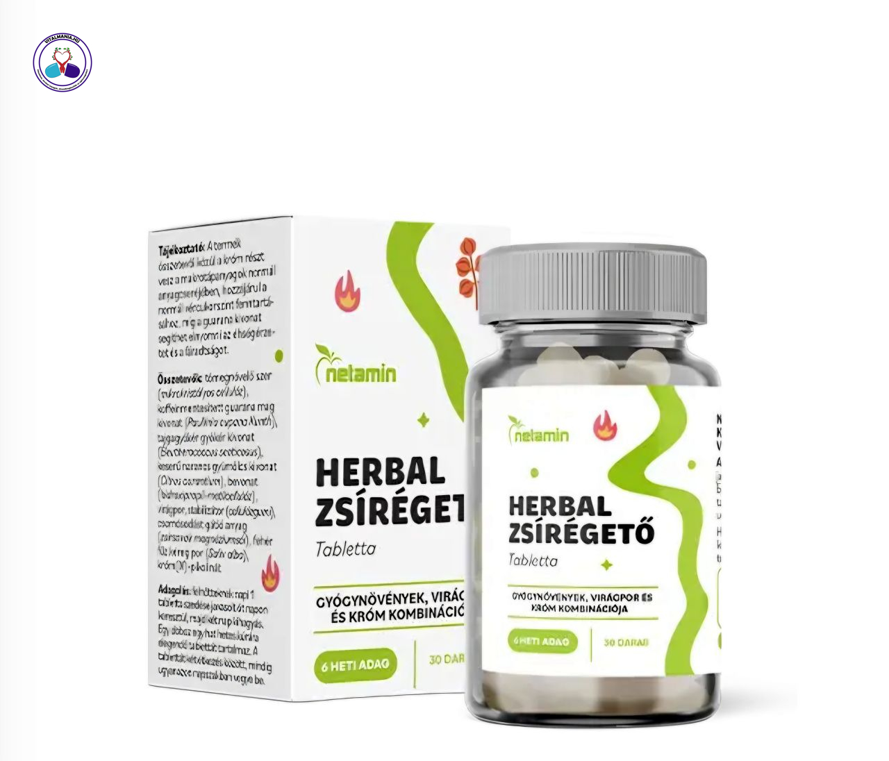 Netamin Herbal Zsírégető – Növényi alapú komplex, 30 tabletta
