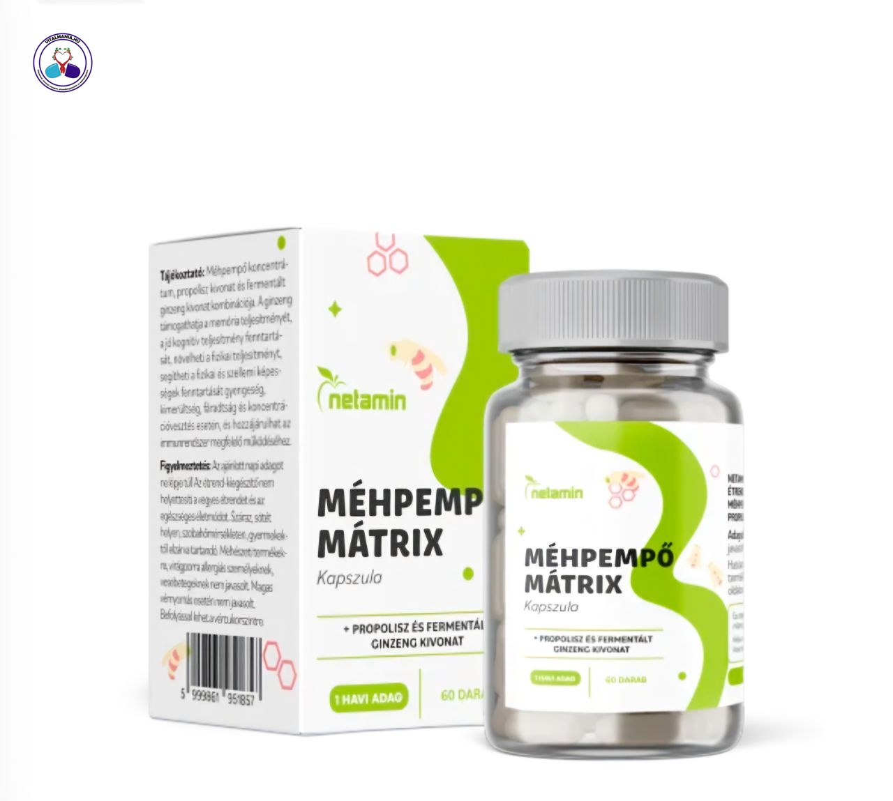 Netamin Méhpempő Matrix – Prémium méhpempő komplex, 60 kapszula Netamin Méhpempő Matrix – Prémium méhpempő komplex, 60 kapszula