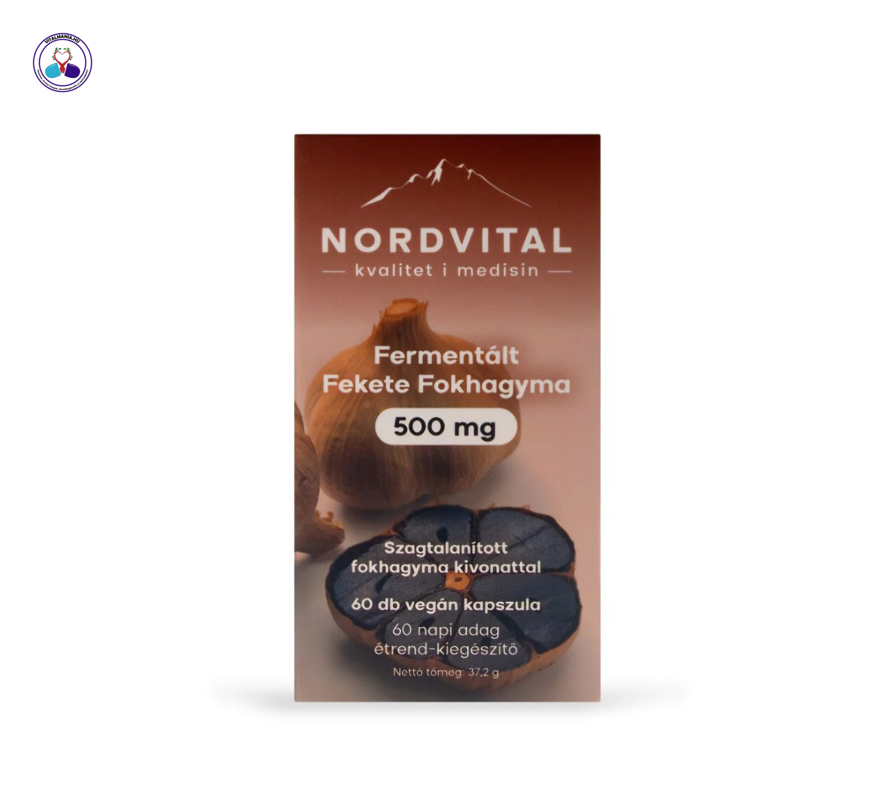Fermentált fekete fokhagyma kapszula 500 mg – Nordvital (60 db)
