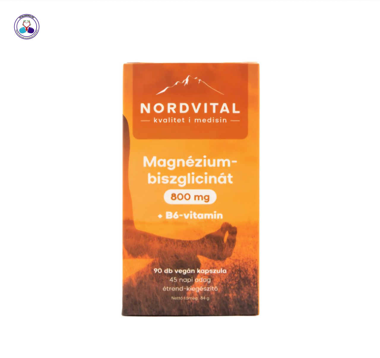 NordVital Magnézium-biszglicinát 800 mg + B6-vitamin 90 db vegán kapszula NordVital Magnézium-biszglicinát 800 mg + B6-vitamin 90 db vegán kapszula